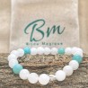 Bracelet en Jade Blanc et Amazonite - Bijou-Magique.Fr