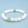 Bracelet en Jade Blanc et Aventurine Verte - Bijou Magique