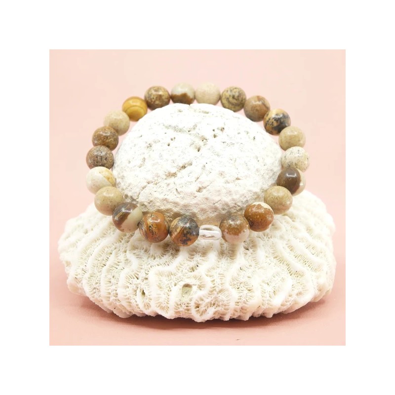 Bracelet en Jaspe Paysage - Clairvoyance et Créativité -
