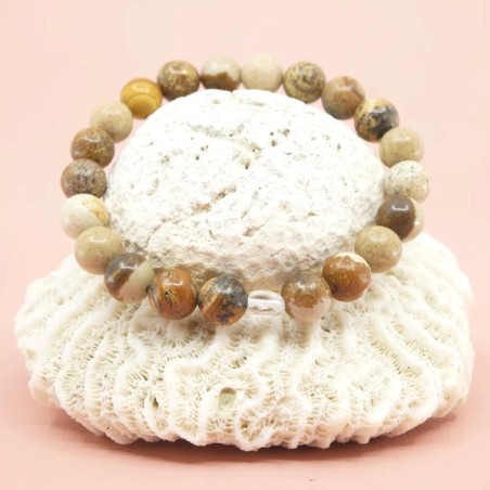 Bracelet en Jaspe Paysage - Clairvoyance et Créativité -
