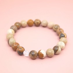 Bracelet en Jaspe Paysage - Clairvoyance et Créativité -