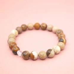 Bracelet en Jaspe Paysage - Clairvoyance et Créativité -