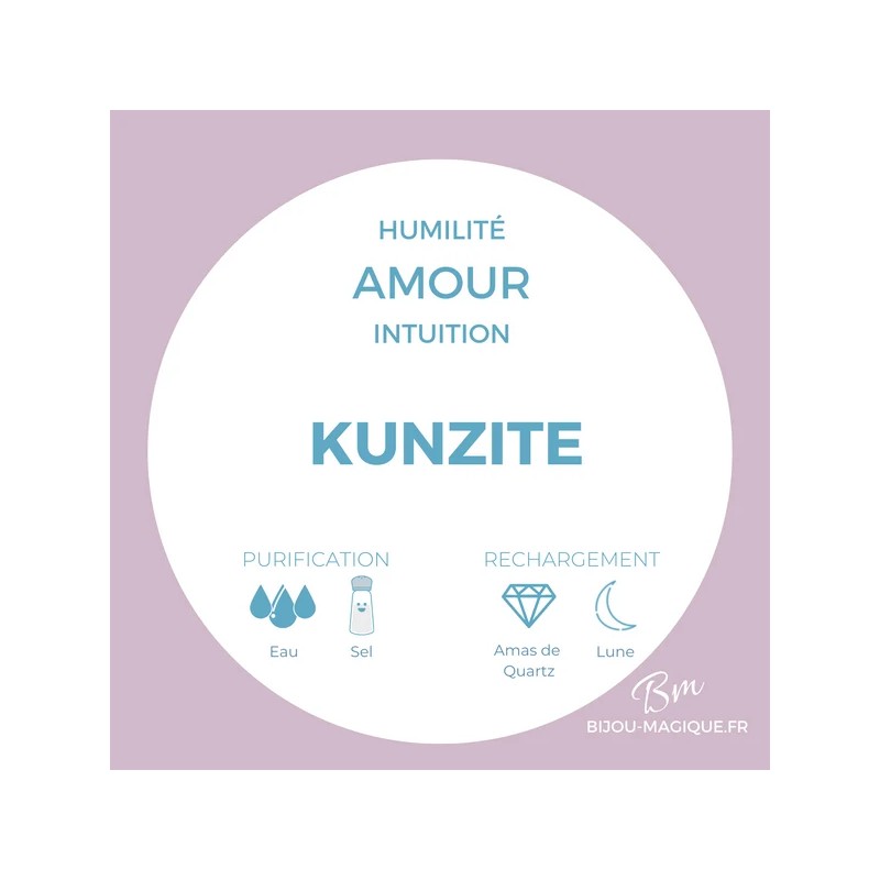 Bracelet en Kunzite AAA - Amour et Intuition -