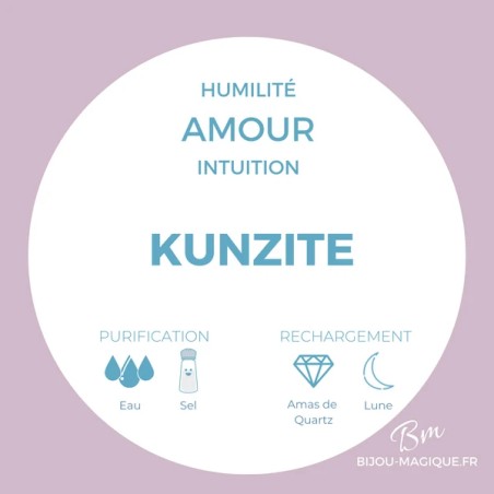 Bracelet en Kunzite AAA - Amour et Intuition -