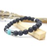 Bracelet Pierres Naturelles en Pierre de Lave et Amazonite