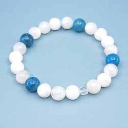 Bracelet "Féminité" en Pierre de Lune et Apatite - Bijou Magique