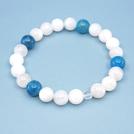 Bracelet "Féminité" en Pierre de Lune et Apatite - Bijou Magique