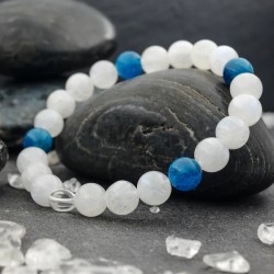 Bracelet "Féminité" en Pierre de Lune et Apatite - Bijou Magique