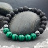 Bracelet Pierres Naturelles - Pierre de Lave et Malachite - Bijou-Magi