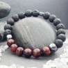 Bracelet Pierres Naturelles en Pierre de Lave, Hématite et Oeil de Tau