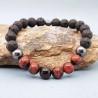 Bracelet Pierres Naturelles en Pierre de Lave, Hématite et Oeil de Tau