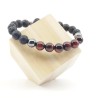Bracelet Pierres Naturelles en Pierre de Lave, Hématite et Oeil de Tau