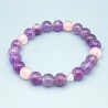Bracelet Amour et Paix en Améthyste et Quartz rose - Bijou-Magique.fr