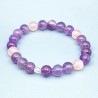 Bracelet Amour et Paix en Améthyste et Quartz rose - Bijou-Magique.fr