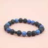 Bracelet Pierres Naturelles en Pierre de Lave et Dumortierite