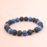 Bracelet Pierres Naturelles en Pierre de Lave et Dumortierite