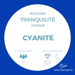 Bracelet en Cyanite AAA - Intuition, Tranquillité, Logique -