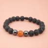 Bracelet Pierres Naturelles en Pierre de Lave et Aventurine Orange