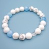 Bracelet "Sérénité" en Howlite et Aigue Marine - Bijou Magique
