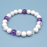 Bracelet "Sérénité" en Howlite et Améthyste - Bijou Magique