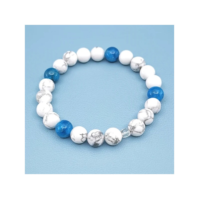 Bracelet "Sérénité" en Howlite et Apatite - Bijou Magique