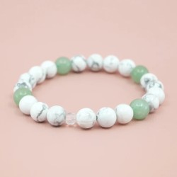 Bracelet "Sérénité" en Howlite et Aventurine Verte - Bijou Magique