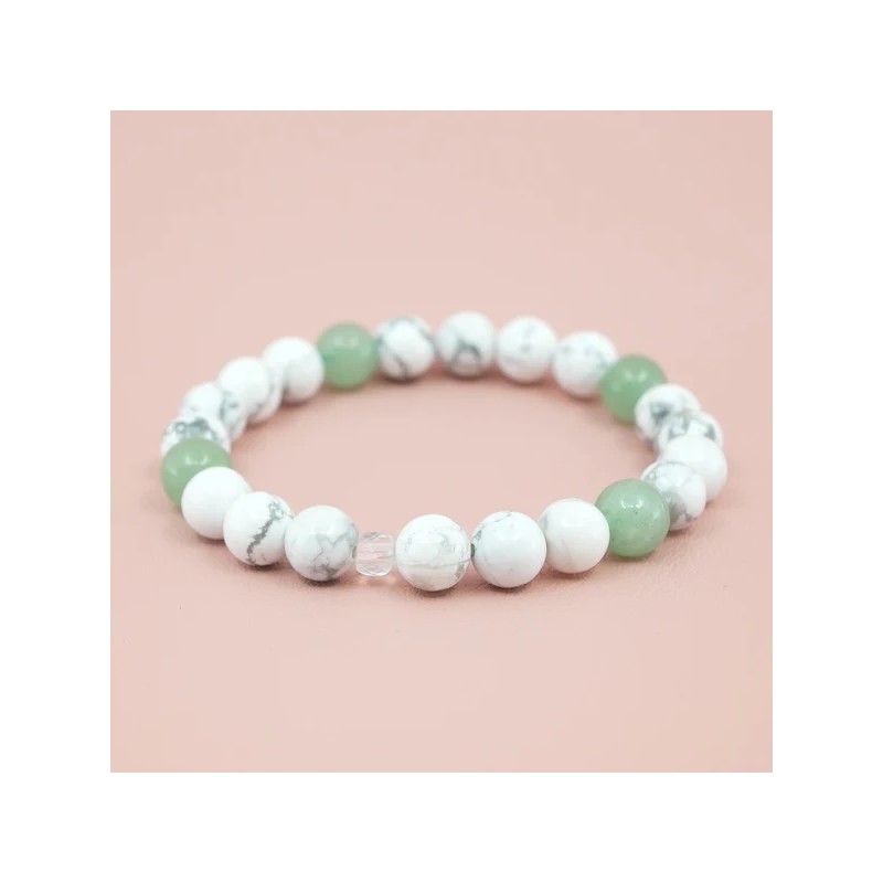 Bracelet "Sérénité" en Howlite et Aventurine Verte - Bijou Magique