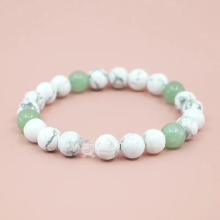 Bracelet "Sérénité" en Howlite et Aventurine Verte - Bijou Magique