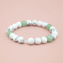 Bracelet "Sérénité" en Howlite et Aventurine Verte - Bijou Magique