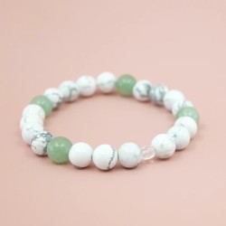 Bracelet "Sérénité" en Howlite et Aventurine Verte - Bijou Magique