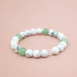 Bracelet "Sérénité" en Howlite et Aventurine Verte - Bijou Magique