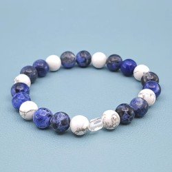 Bracelet "Douceur" en Sodalite et Howlite - Bijou Magique