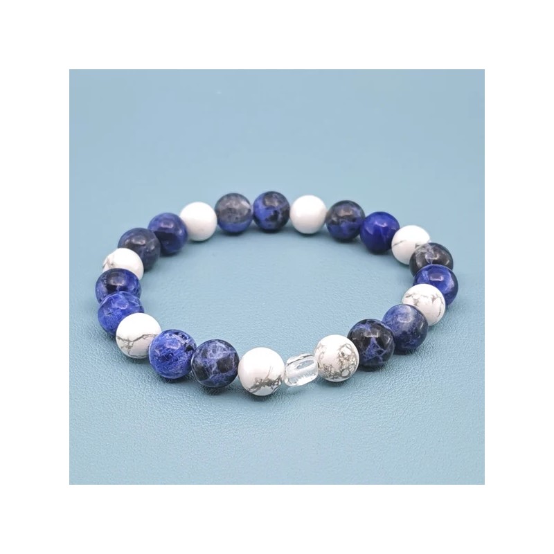 Bracelet "Douceur" en Sodalite et Howlite - Bijou Magique