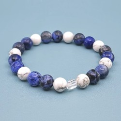 Bracelet "Douceur" en Sodalite et Howlite - Bijou Magique
